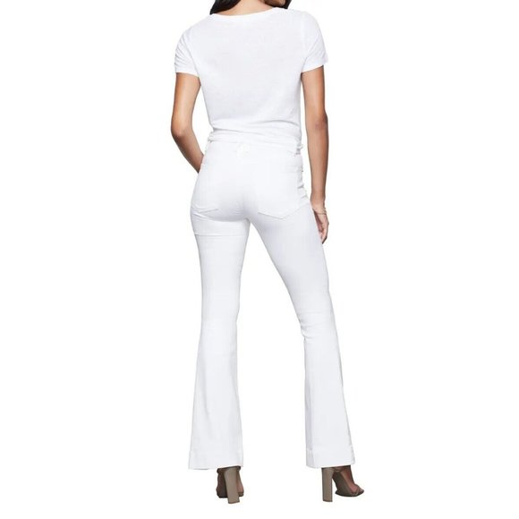 Good American Denim - NEW Good American Flare Trouser Pants Stretch Jeans White SZ 20 Womens MSRP $179